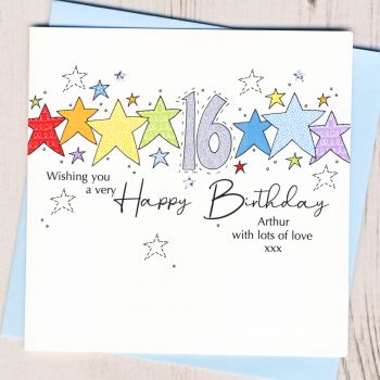 Personalised Starry 16th Birthday Card