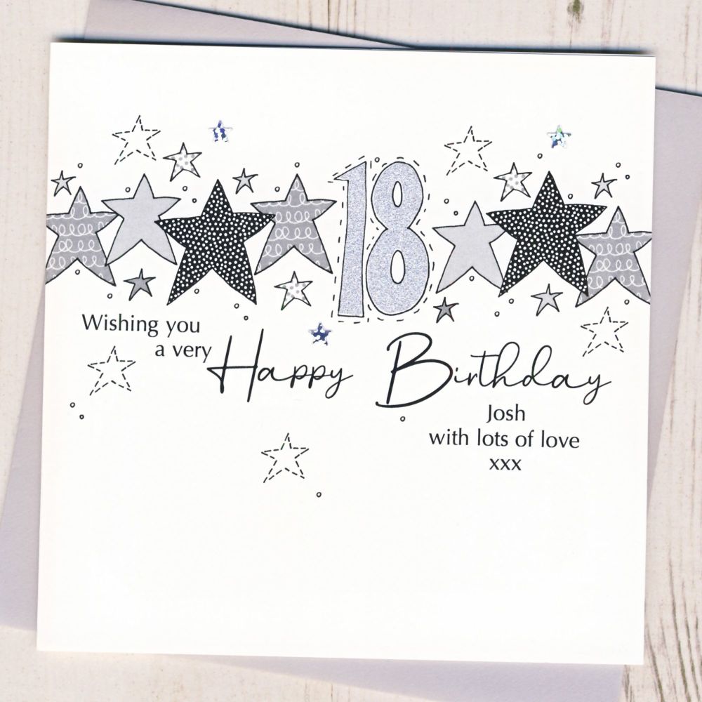 <!-- 000 -->Personalised Starry 18th Birthday Card