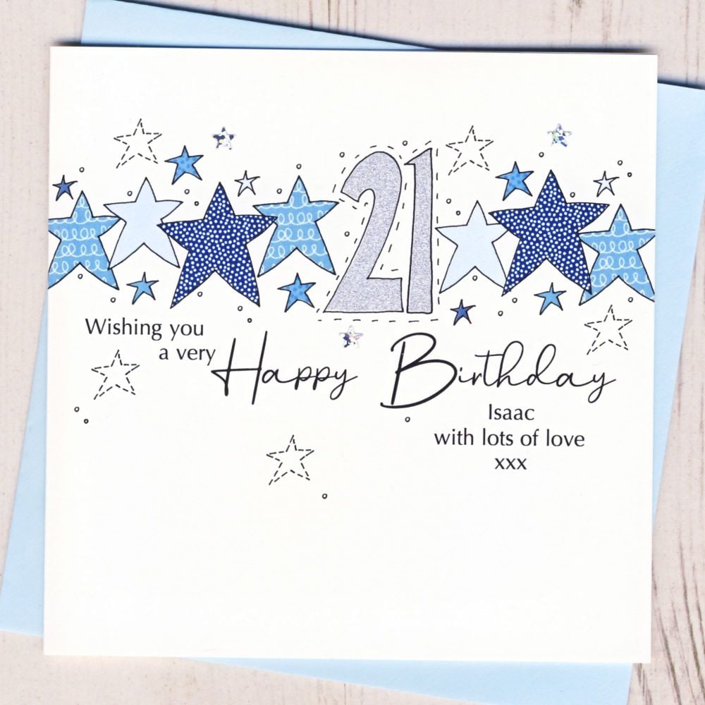 <!-- 000 -->Personalised Starry 21st Birthday Card