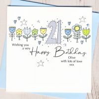 <!-- 000 -->Personalised Floral 21st Birthday Card