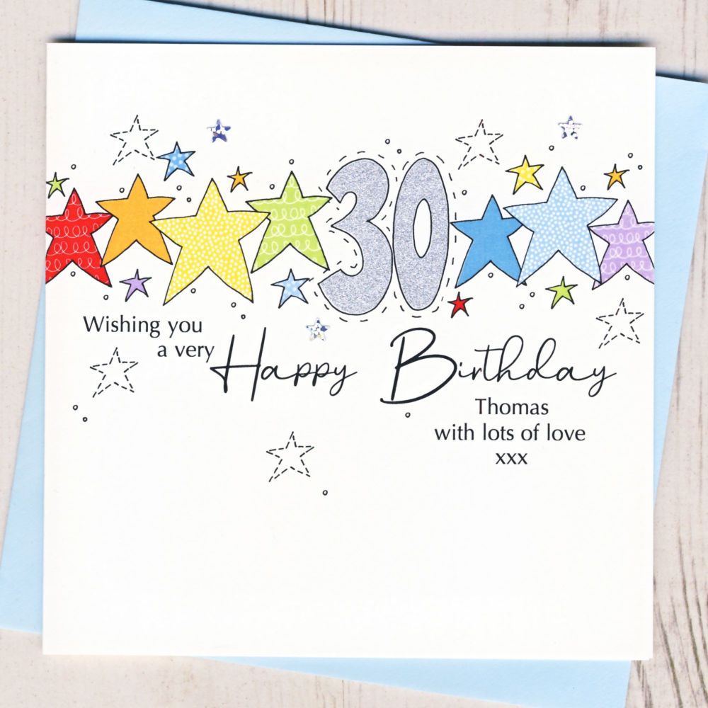 <!-- 000 -->Personalised Starry 30th Birthday Card
