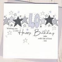 <!-- 001 -->Personalised Starry 40th Birthday Card