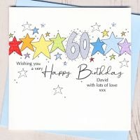 <!-- 001 -->Personalised Starry 60th Birthday Card