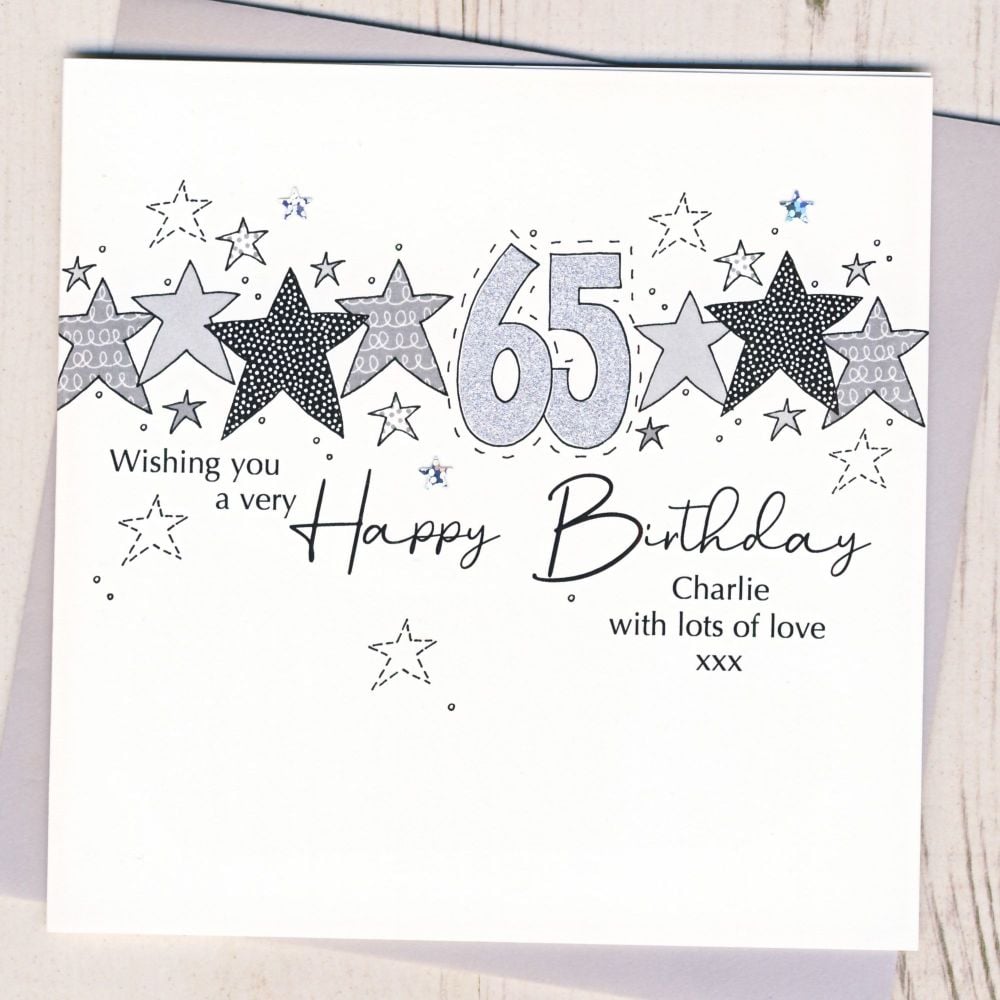 <!-- 000 -->Personalised Starry 65th Birthday Card