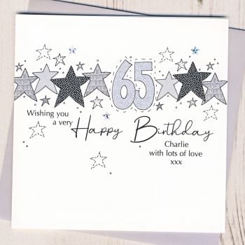 Personalised Starry 65th Birthday Card