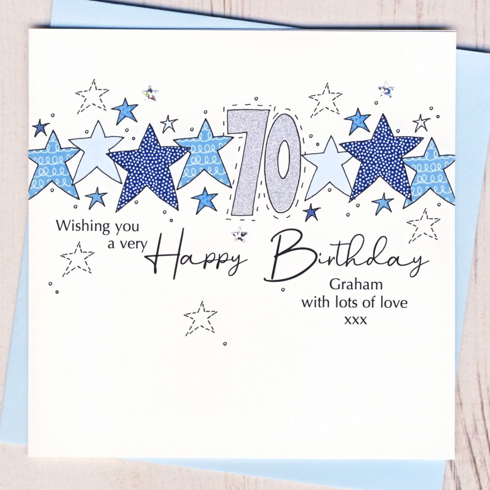 <!-- 000 -->Personalised Starry 70th Birthday Card