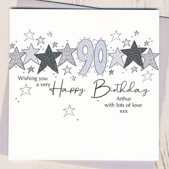 Personalised Starry 90th Birthday Card