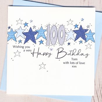 Personalised Starry 100th Birthday Card