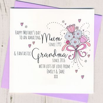 Personalised Mum And Grandma Mother's Day Card
