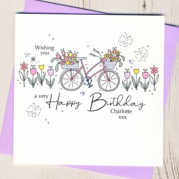 Personalised Bicycle Birthday Card