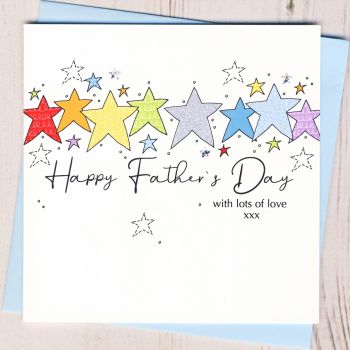  Glittery Rainbow Stars Father's Day Card 