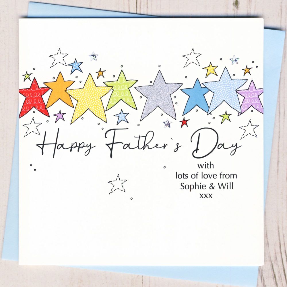 <!-- 000 -->Personalised Rainbow Stars Father's Day Card 