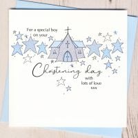 <!-- 001 --> Boy's Sparkling Christening Card