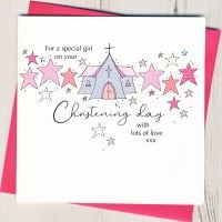 <!-- 004 --> Girl's Sparkling Christening Card