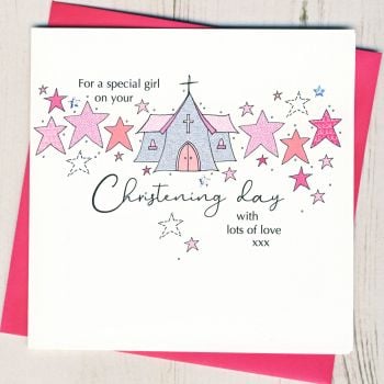  Girl's Sparkling Christening Card