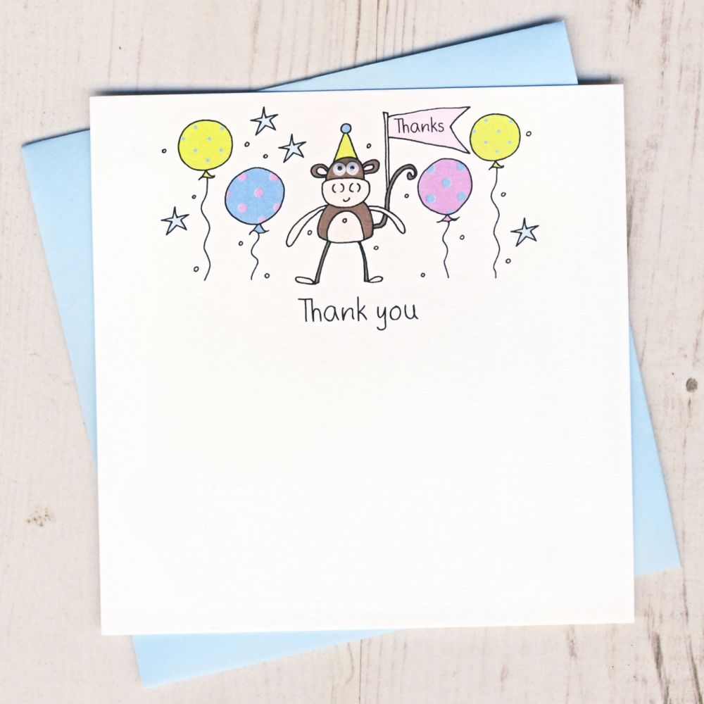 Pack of Monkey Thank You Cards