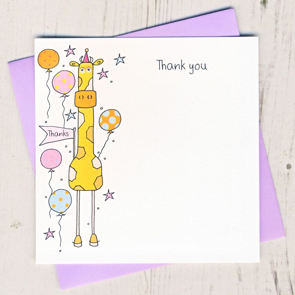 Pack of Giraffe Thank You Cards