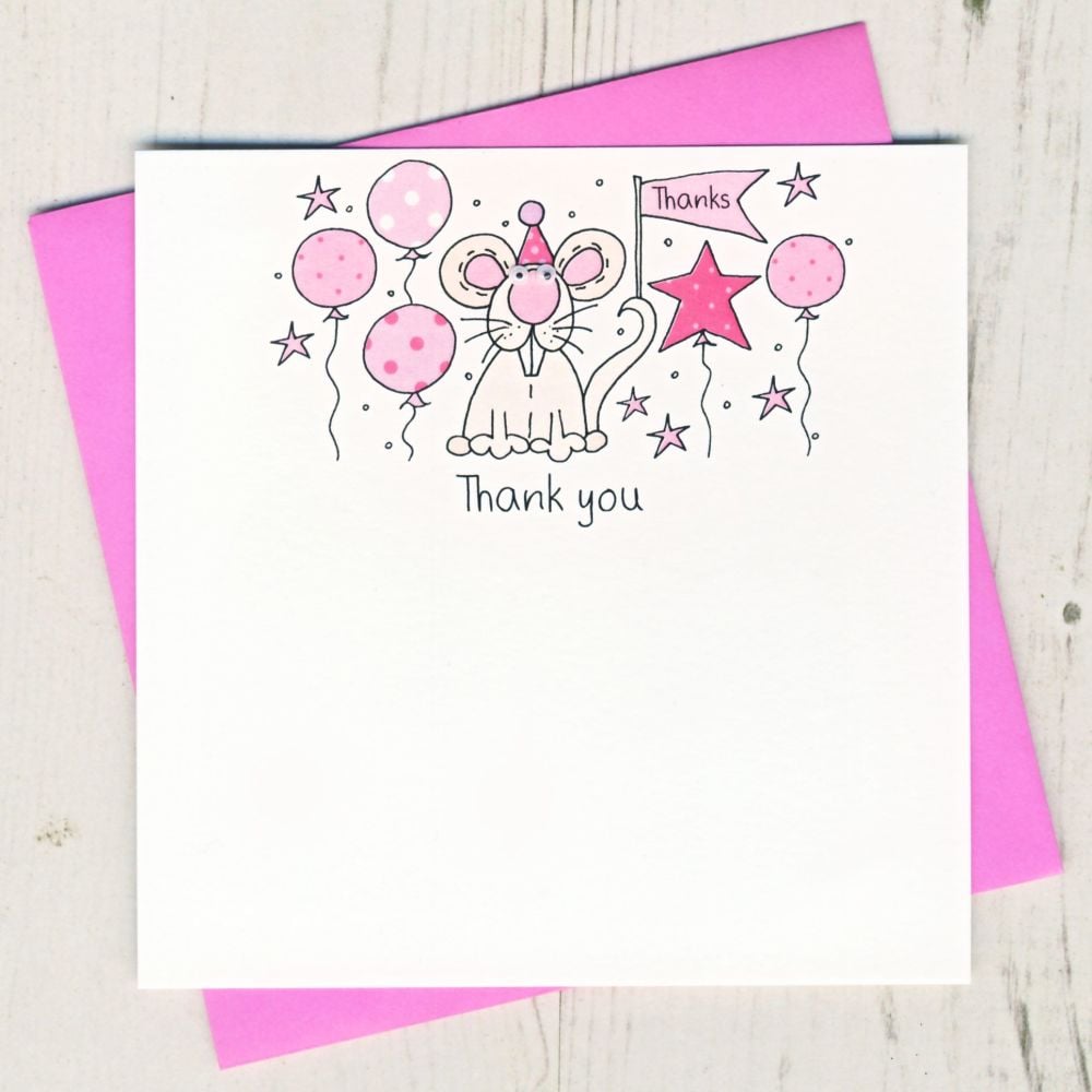 Pack of Mouse Thank You Cards