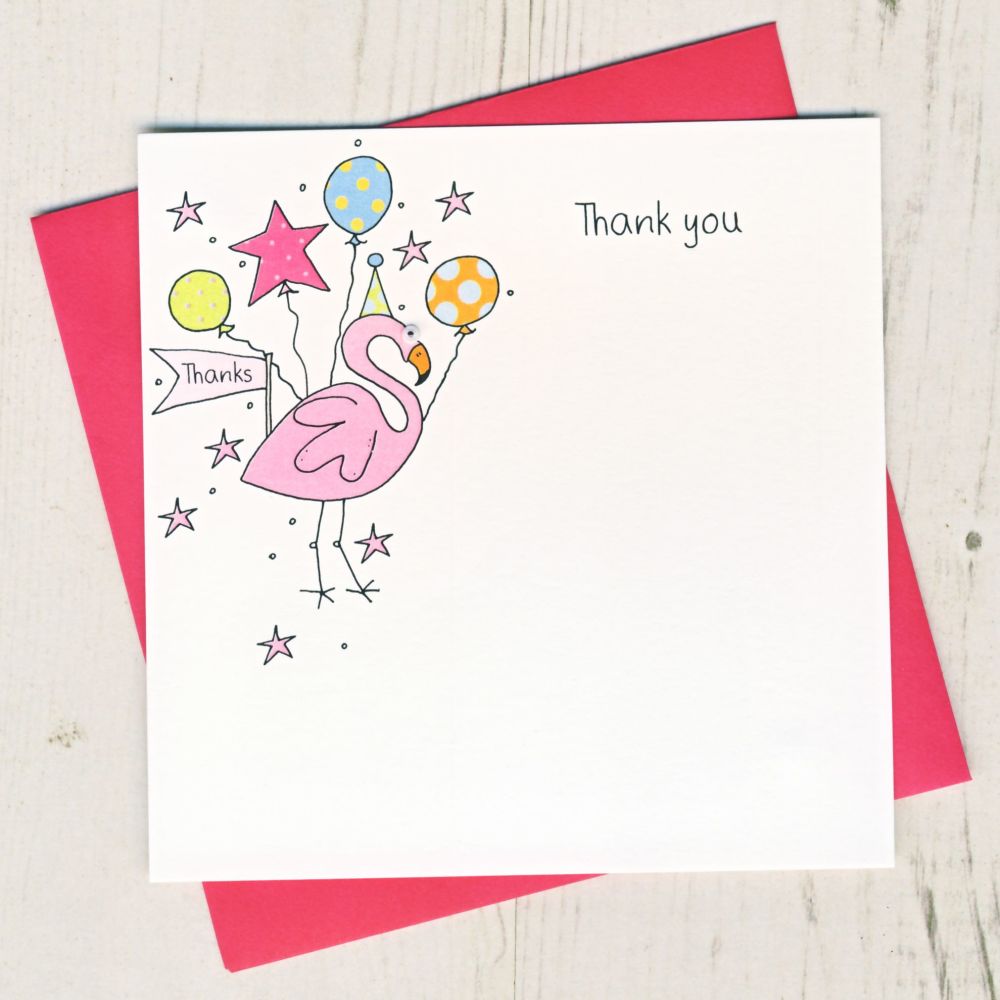  Pack of Flamingo Thank You Cards
