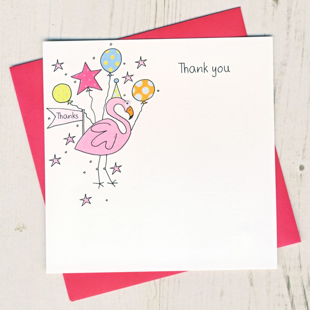 Pack of Flamingo Thank You Cards