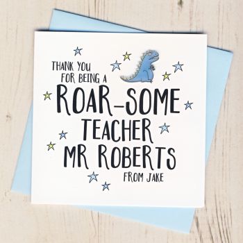 Personalised Roar-some Teacher Thank You Card