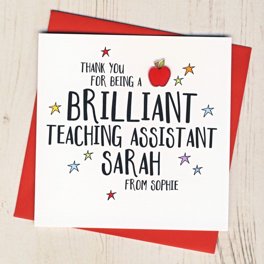 <!-- 001 -->Personalised Apple Teaching Assistant Thank You Card
