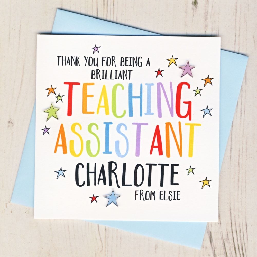 <!-- 001 -->Personalised Colourful Teaching Assistant Thank You Card