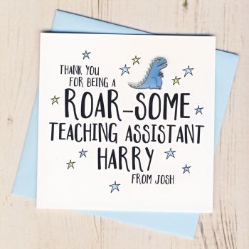 Personalised Roar-some Teaching Assistant Thank You Card