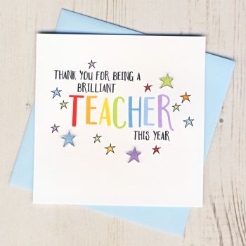 Colourful Teacher Thank You Card