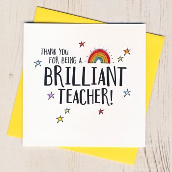 Rainbow Teacher Thank You Card