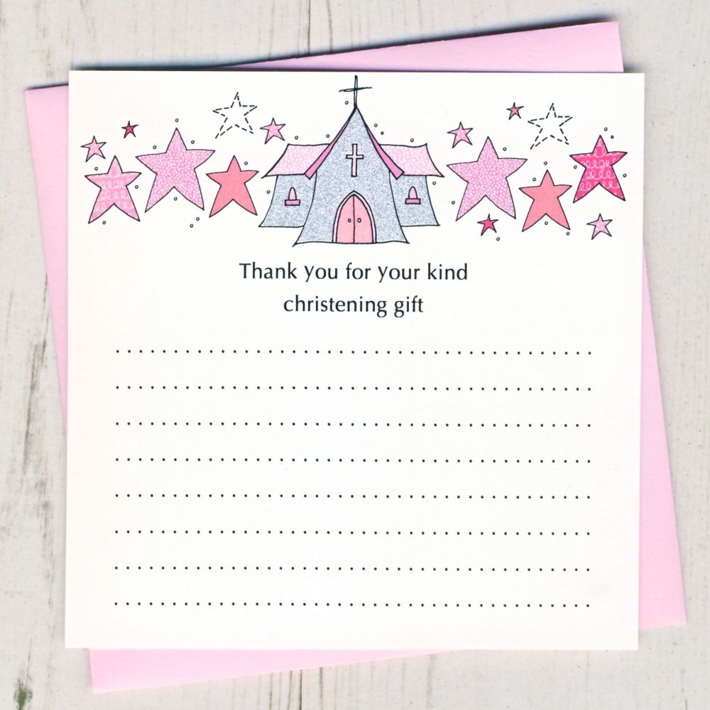 <!-- 013 -->Pack of Girl's Christening Thank You Cards