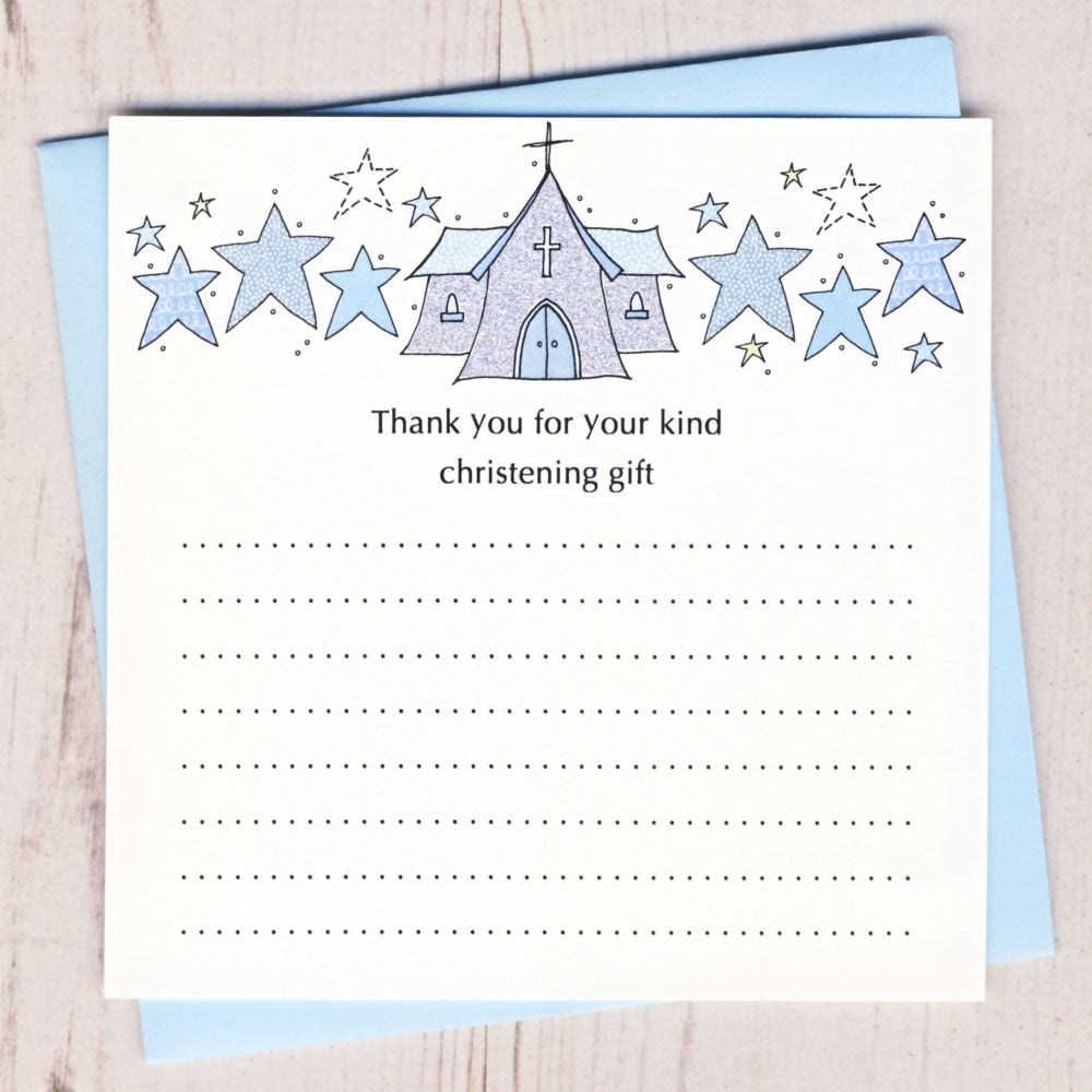 <!-- 005 -->Pack of Boy's Christening Thank You Cards