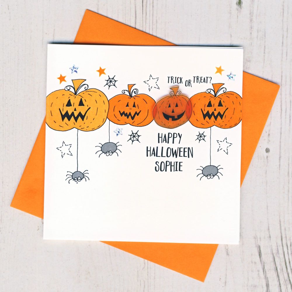 <!-- 002 -->Personalised Pumpkins Halloween Card