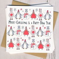 <!-- 001 -->Pack of Five Christmas Character Cards