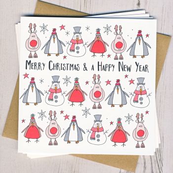 Pack of Five Christmas Character Cards