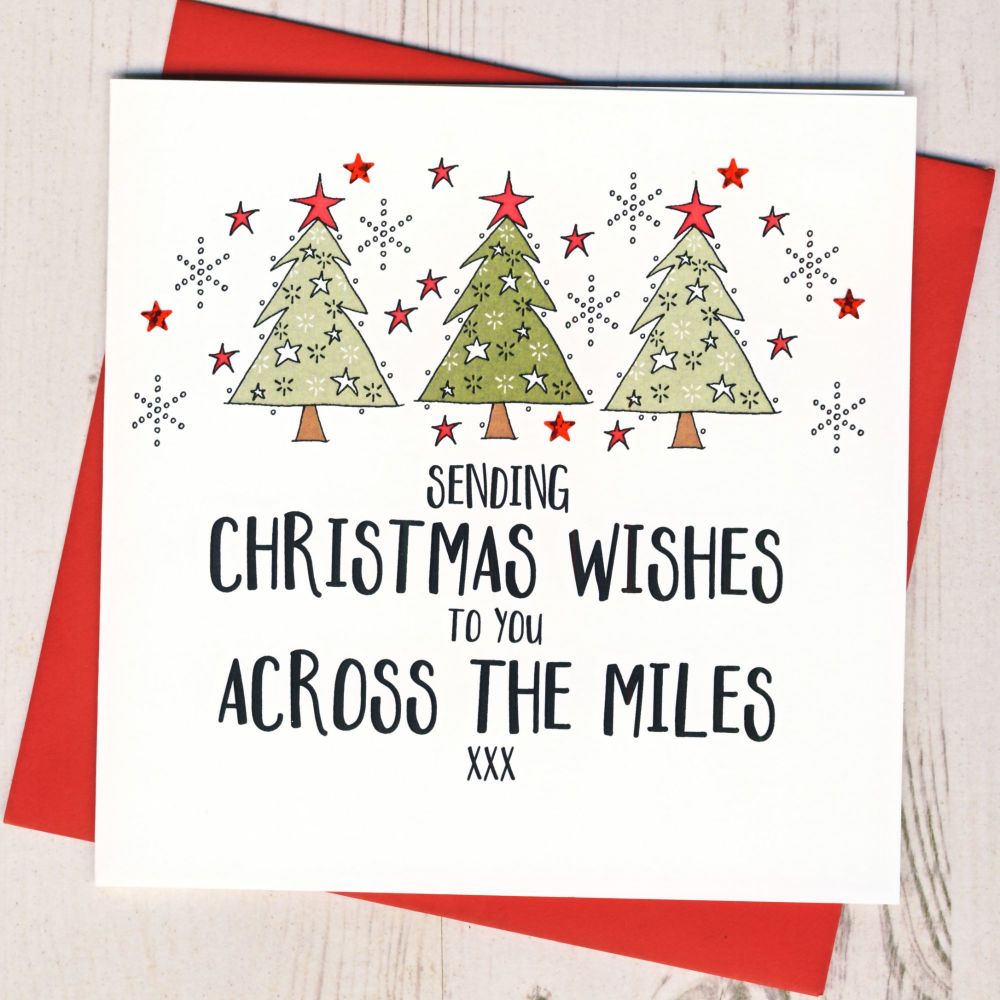 Handmade across the miles Christmas card
