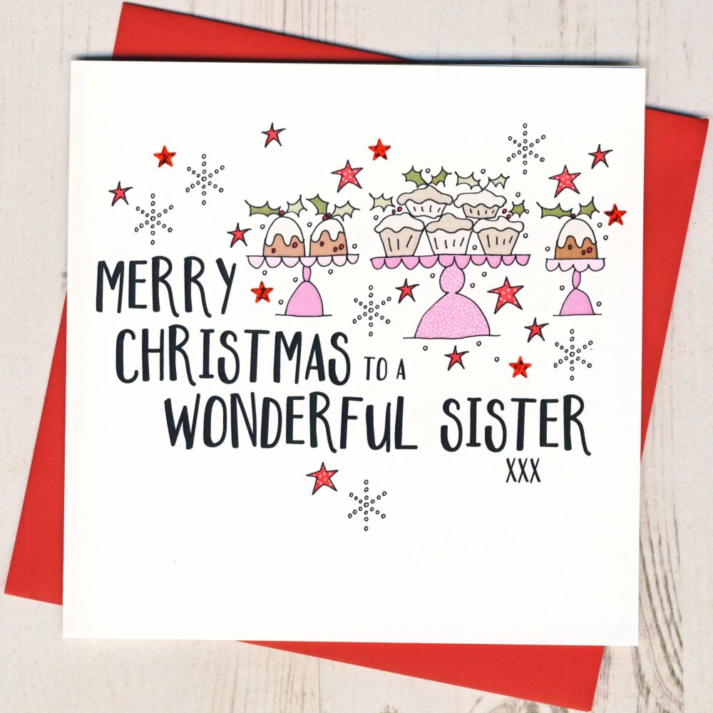 Handmade sister Christmas card