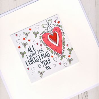 Large All I Want For Christmas Is You Card