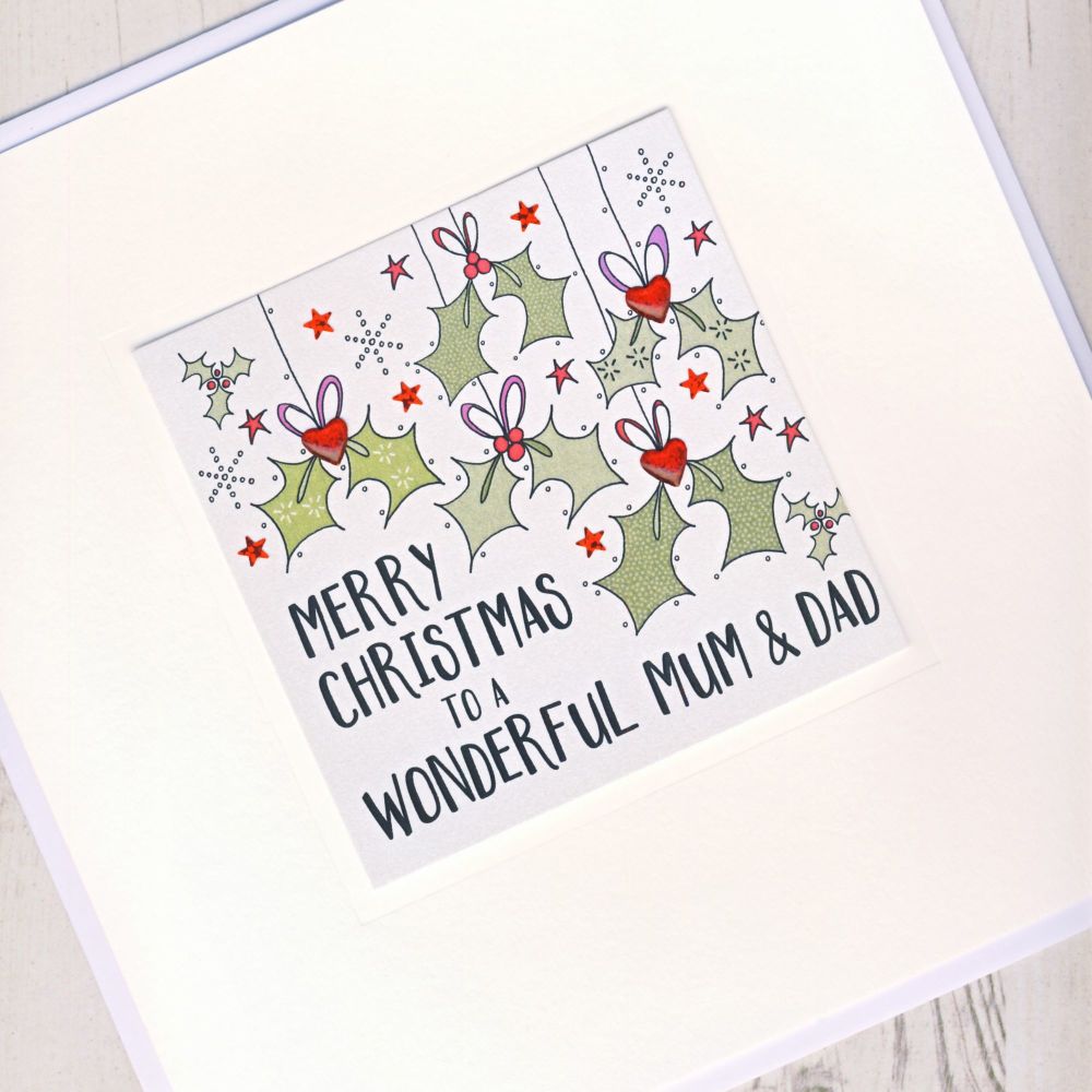 <!-- 000 --> Large Mum & Dad Christmas Card