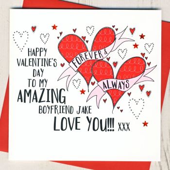 Personalised Amazing Boyfriend Valentines Card