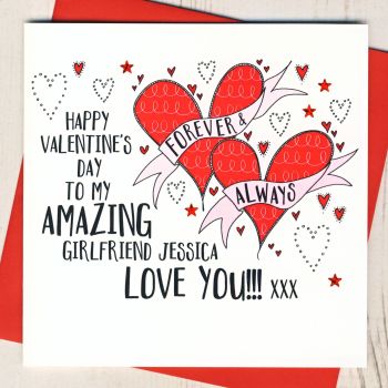 Personalised Amazing Girlfriend Valentines Card