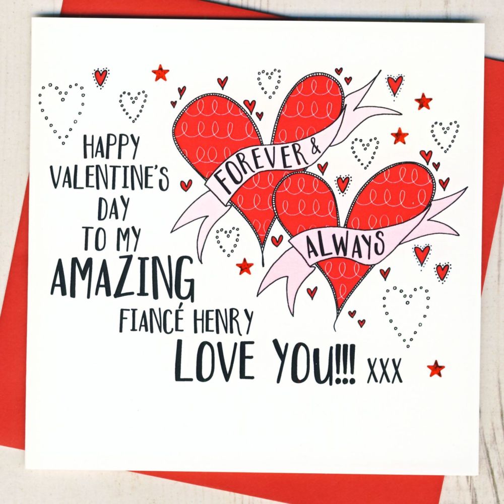 <!-- 012 -->Personalised Amazing Fiance Valentines Card