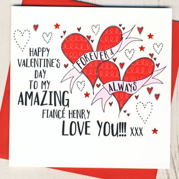 Personalised Amazing Fiance Valentines Card