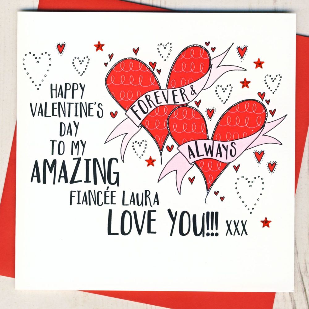 <!-- 015 -->Personalised Amazing Fiancee Valentines Card
