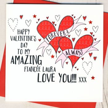 Personalised Amazing Fiancee Valentines Card