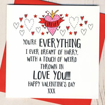 Personalised 'Touch Of Weird' Valentines Card