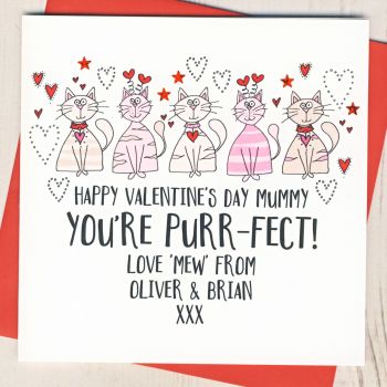 Personalised Valentines Card From The Cat or Cats