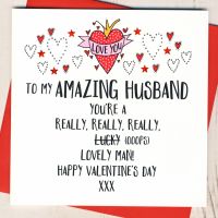 <!-- 008 -->Lucky Husband Valentines Card