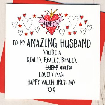 Lucky Husband Valentines Card