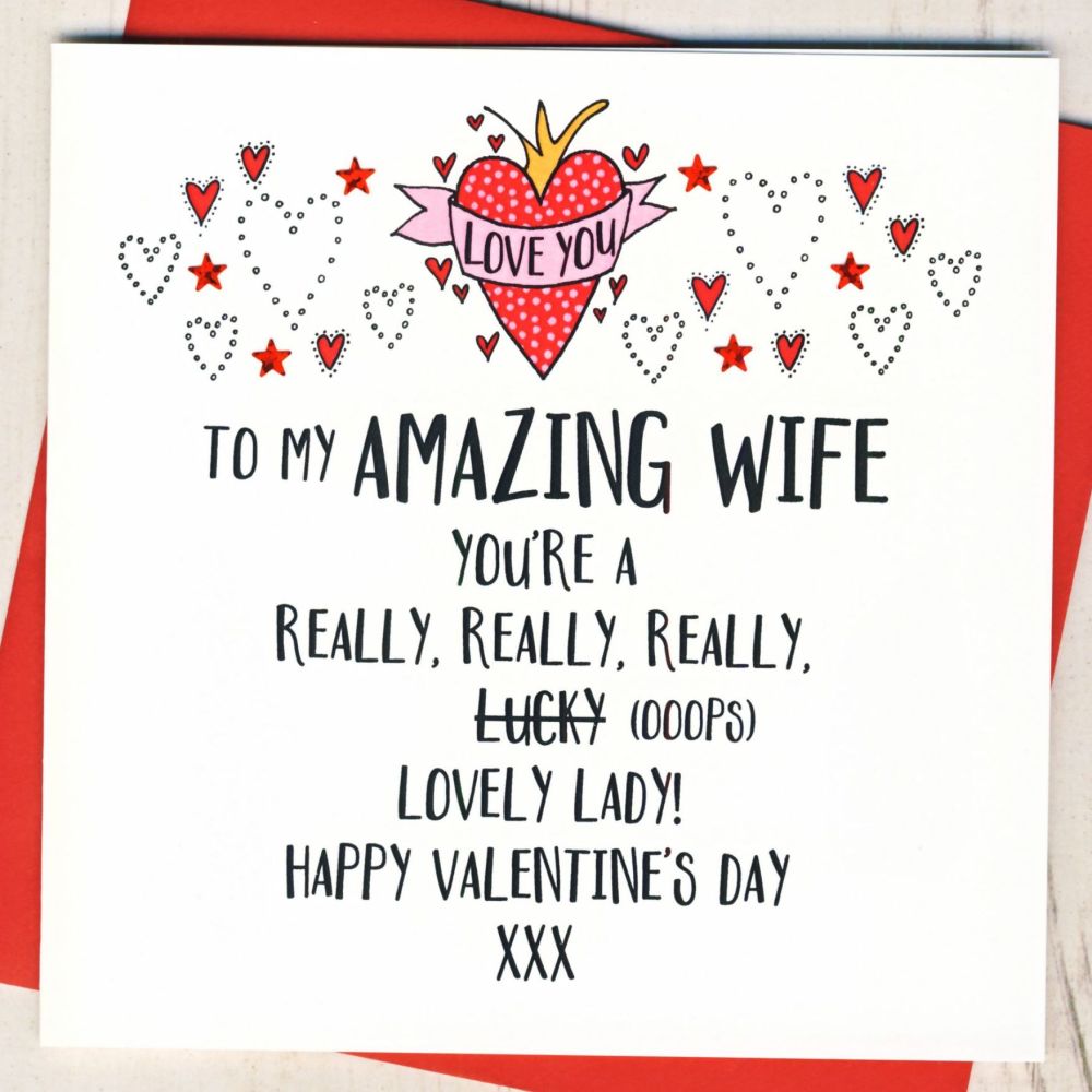 <!-- 005 -->Lucky Wife Valentines Card